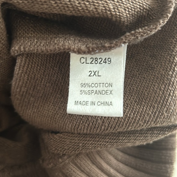 Pink Lily Just Go With It Brown Oversized Henley Pullover Quarter Button 2XL - Picture 10 of 10